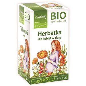 Herbatka dla kobiet w ciąży BIO od marki Apotheke - mieszanka ziołowa z dziką różą i rokitnikiem dla zdrowej ciąży.